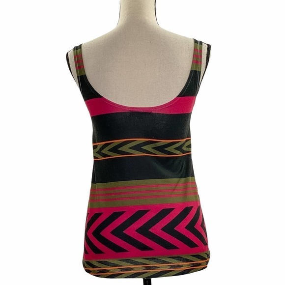 CHARLOTTE Russe Multicolored Aztec Print Sequined Front Tank Top - Picture 5 of 12